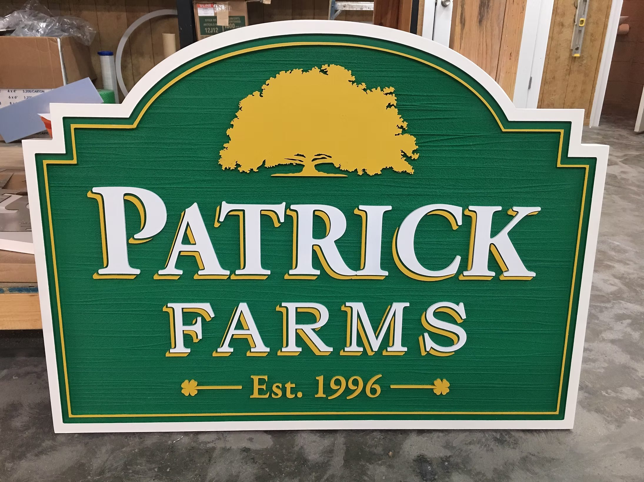 Routed dimensional business sign panel